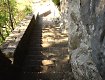 L'ultima rampa della scalinata che conduce alla grotta