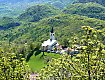 Giaglione: la chiesa parrocchiale vista dal poggio del Castello Superiore