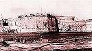 Bastione del castello "a punta di nave in una foto d’epoca