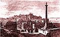 Incisione che ritrae alcune abitazioni semidistrutte di Otranto (situazione dopo la distruzione turca del 1480).