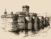 Ricostruzione ipotetica della Rocca di Castel Bolognese (prof. Fausto Ferlini), dal sito www.castelbolognese.org
