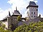 Il castello di Karlstejn. Da sinistra: il Palazzo reale, la Grande Torre, la Torre di Maria